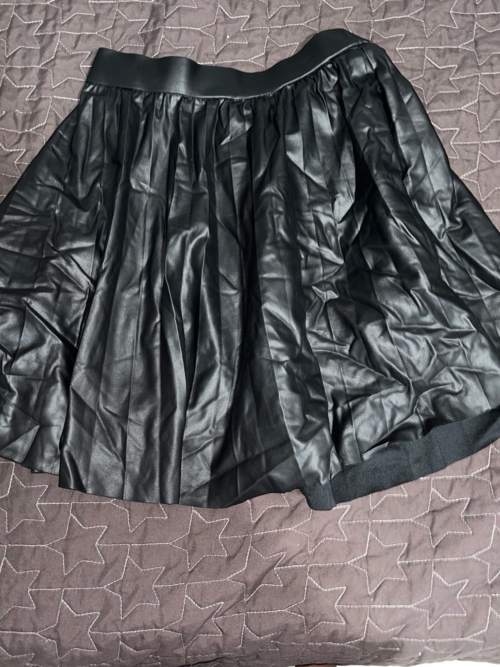 Zara Black Faux Leather Circle Skirt